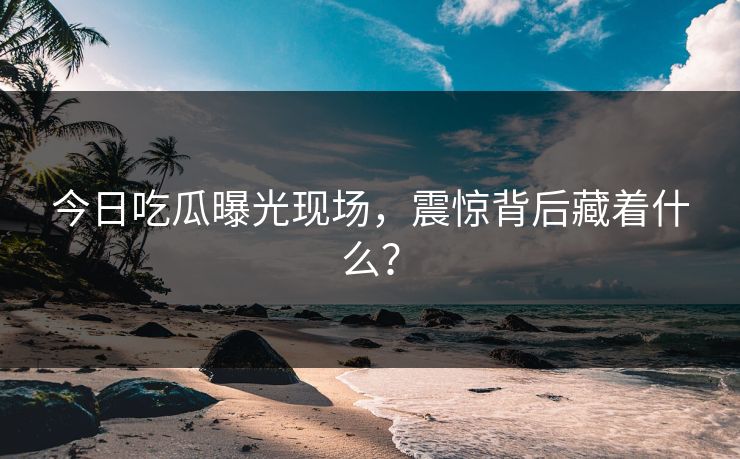 今日吃瓜曝光现场，震惊背后藏着什么？