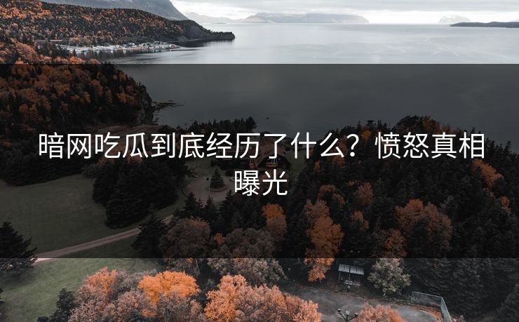 暗网吃瓜到底经历了什么？愤怒真相曝光