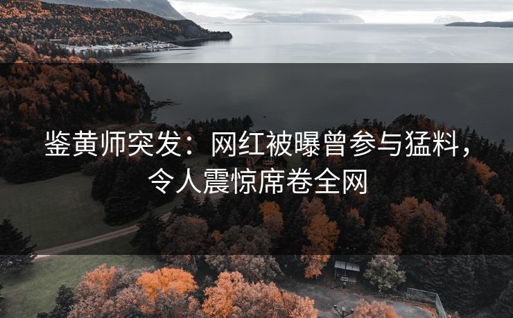 鉴黄师突发：网红被曝曾参与猛料，令人震惊席卷全网